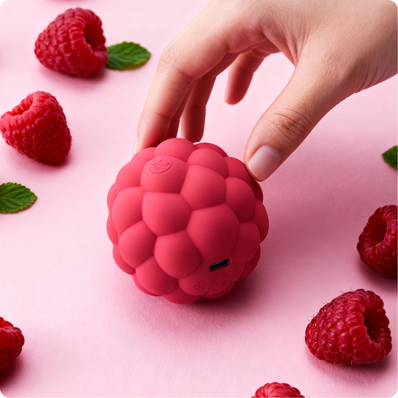 Berri Clitoral Vibrator (Raspberry) — textured surface